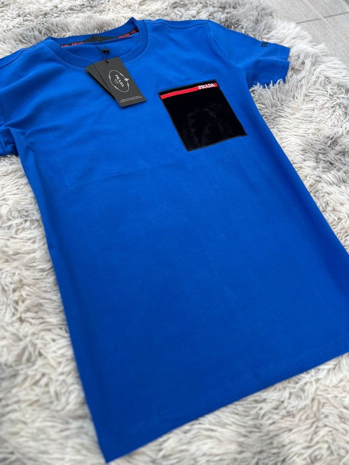 Erkek Mavi Kısa Kollu Regular Fit Tişört - Görsel 3