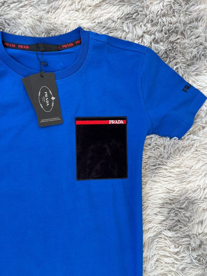 Erkek Mavi Kısa Kollu Regular Fit Tişört - Görsel 2