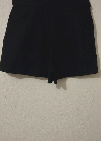 Zara Düğmeli Siyah Mini Şort Etek