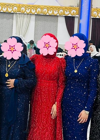 Çiçek Desenli, Püsküllü Uzun Abiye Elbise