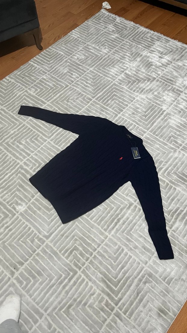 Erkek Siyah Triko Bisiklet Yaka Kazak Polo - Görsel 3