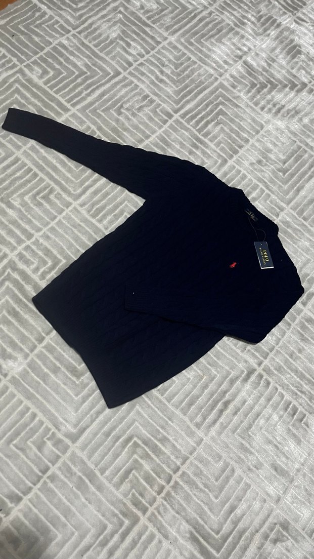 Erkek Siyah Triko Bisiklet Yaka Kazak Polo - Görsel 2