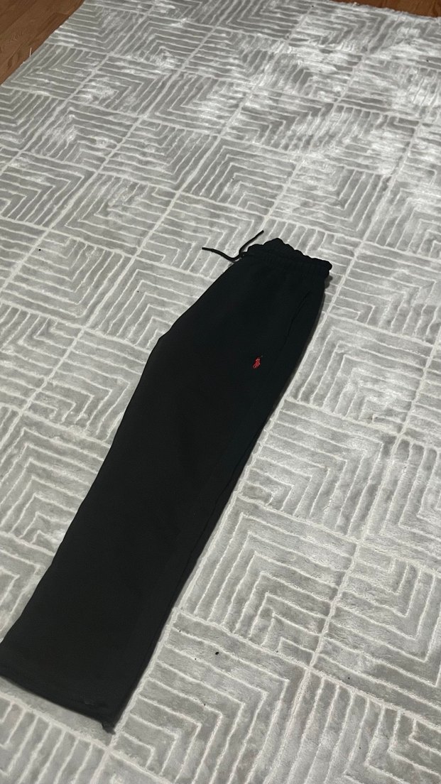 Siyah Kadın Rahat Kesim Sweatpant Polo - Görsel 3