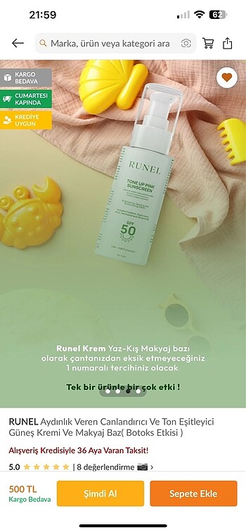 Beden Runel Güneş Kremi