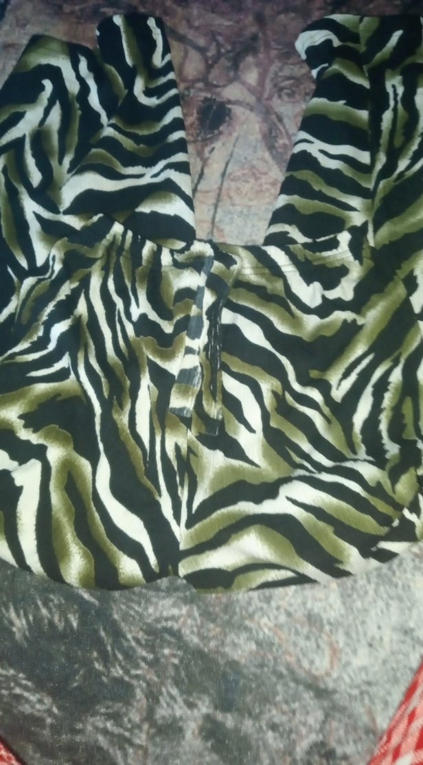 Kahverengi Zebra Desenli Kadın Bol Kesim Pantolon - Görsel 2