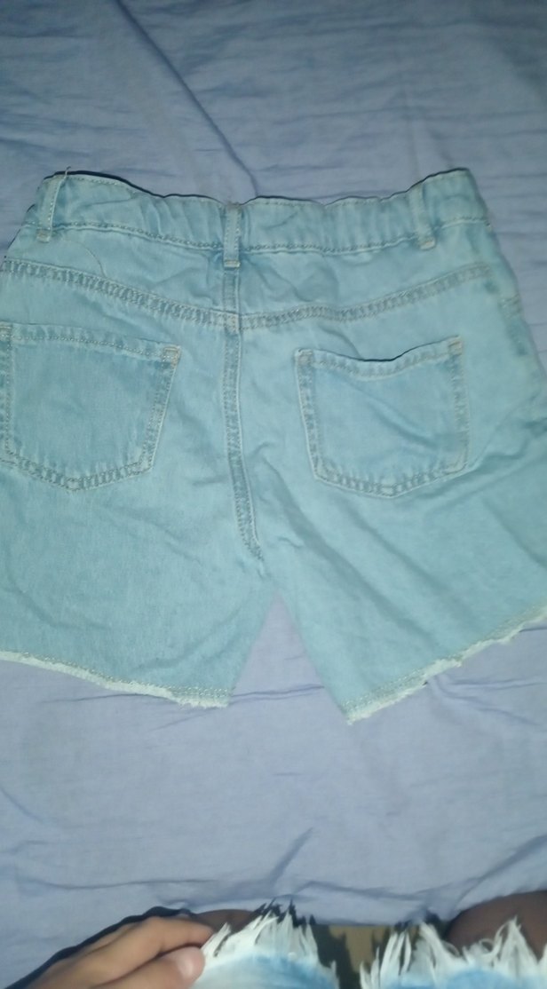 Düğmeli Mavi Kadın Mini Denim Şort - Görsel 5