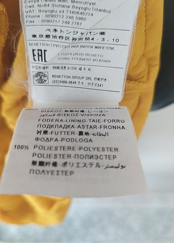 s Beden sarı Renk elbise Benetton