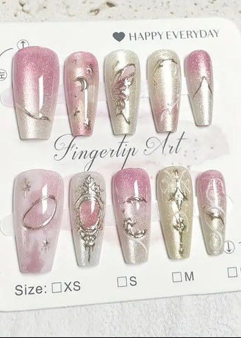 Pastel Pembe Tırnak Süsü Seti XS