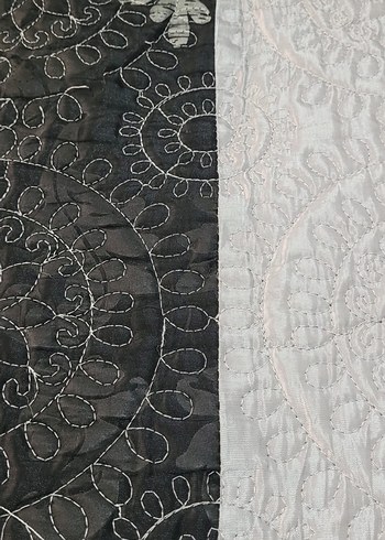 Gri Nakışlı Yatak Örtüsü - Görsel 4