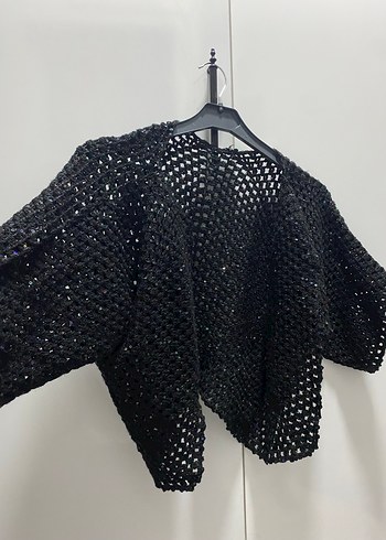 Kız Çocuk Siyah Örgü Bolero