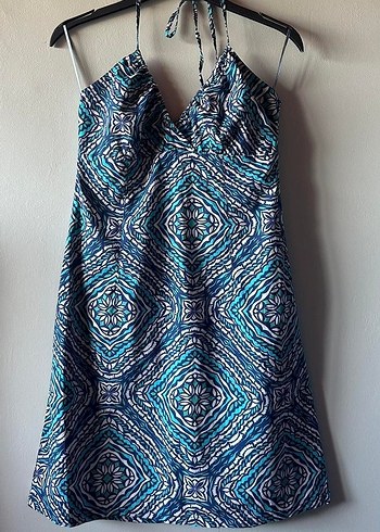 H&M Midi Desenli Askılı Elbise