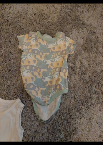 3 Ay Beden Beyaz Uzun Kollu Pamuklu Bebek Body 3 ü bir arada 1_3 aylık