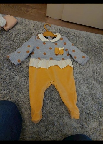 Gri Leopar Desenli Örgü Bebek Tulumu
