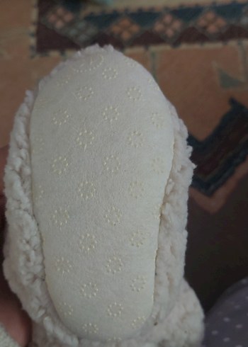 Kızlar için Beyaz Kürklü Sıcak Ev Terliği - Görsel 2