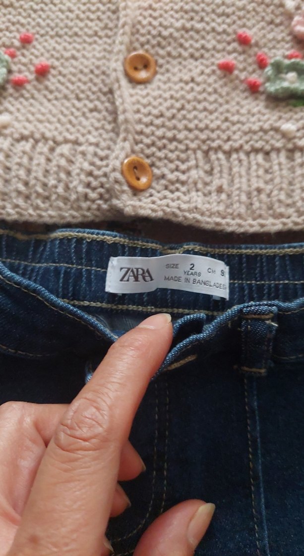 Nakışlı Bej Kız Hırka - Görsel 2