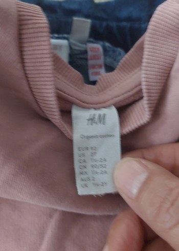 Uzun Kollu Pembe Üst ve Lacivert Pantolon Bebek Takımı - Görsel 3