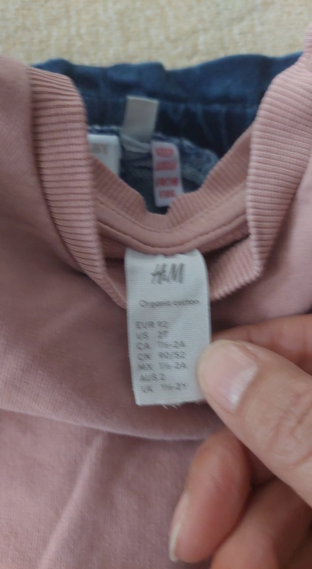 Uzun Kollu Pembe Üst ve Lacivert Pantolon Bebek Takımı - Görsel 3