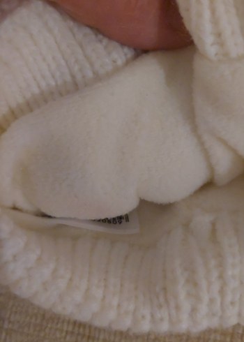 Renkli Nakışlı Beyaz Örgü Çocuk Bere - Görsel 3