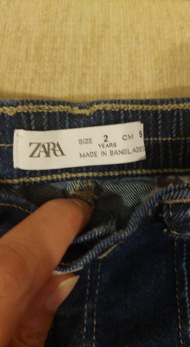 Kız Çocuk Kahverengi Denim Pantolon - Görsel 2