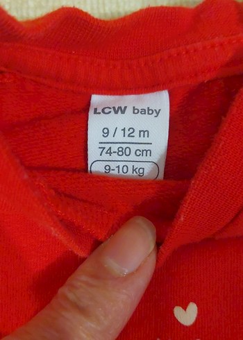Kırmızı Bebek Takımı, Uzun Kollu, Düğmeli - Görsel 2
