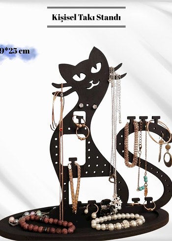 Kedi Temalı Takı Standı (Mdf) - Görsel 2