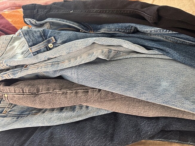38 Beden mavi Renk Straight Jean Pantolon