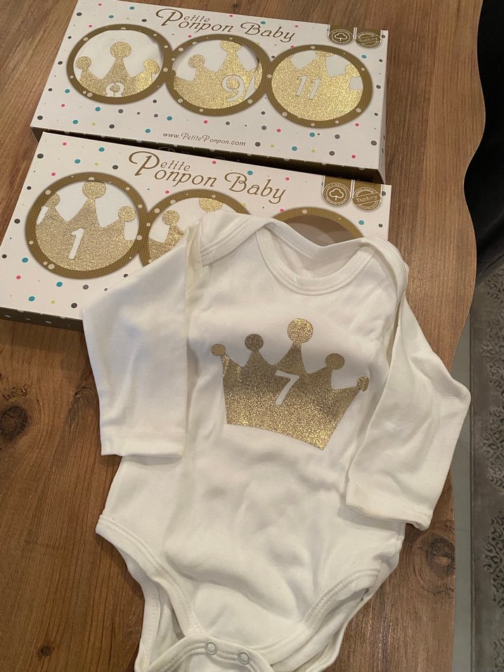 Baskılı Beyaz Bebek Body, uzun Kollu, Pamuklu - Görsel 2