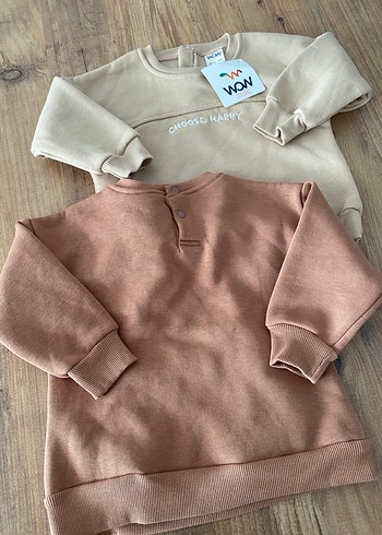 2 ADET Erkek Çocuk Kahverengi Uzun Kollu Sweatshirt - Görsel 8