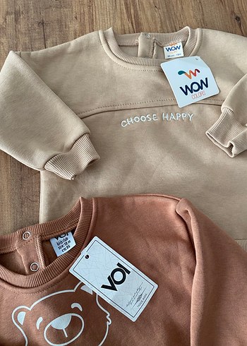 2 ADET Erkek Çocuk Kahverengi Uzun Kollu Sweatshirt - Görsel 7