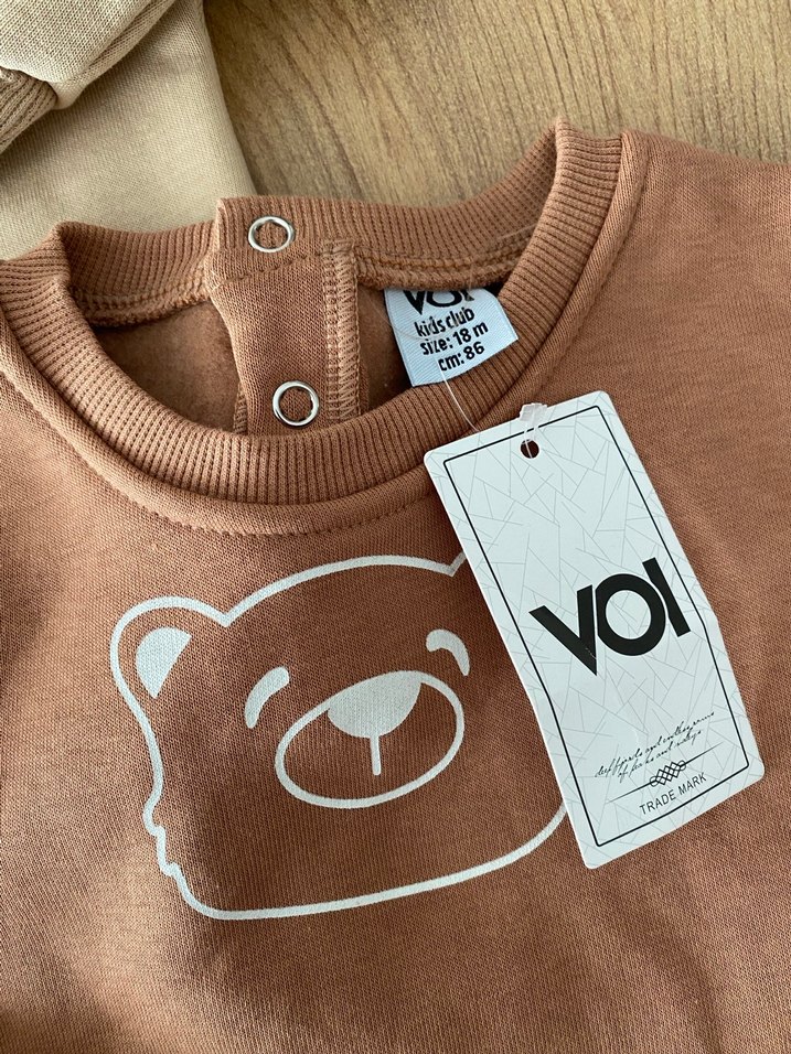 2 ADET Erkek Çocuk Kahverengi Uzun Kollu Sweatshirt - Görsel 2