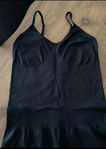 Siyah Kadın Mini İp Askılı Tulum - Görsel 4