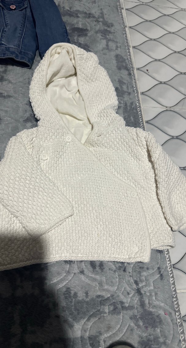 Kız Çocuk Nakışlı Triko Hırka Beyaz - Görsel 2