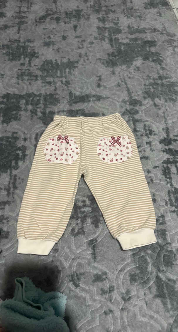 Mor Kız Bol Kesim Keten Pantolon - Görsel 5