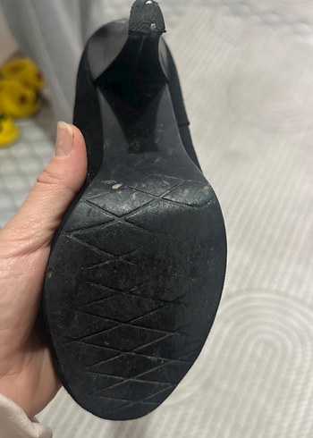 Siyah Süet Topuklu Dizüstü Çizme - Görsel 9