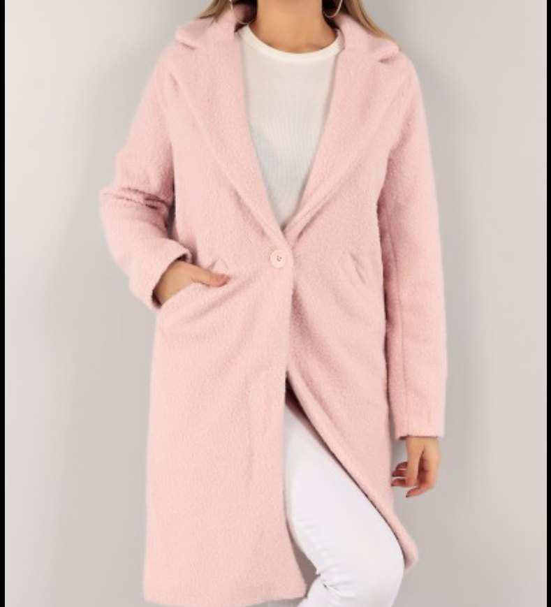 Pembe Midi Kadın Kaban - Görsel 2