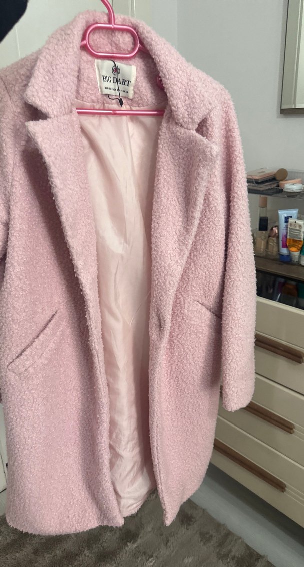 Pembe Midi Kadın Kaban - Görsel 3