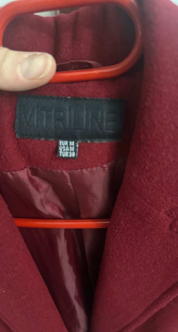 Bordo Süet Düğmeli Kadın Blazer Ceket - Görsel 3