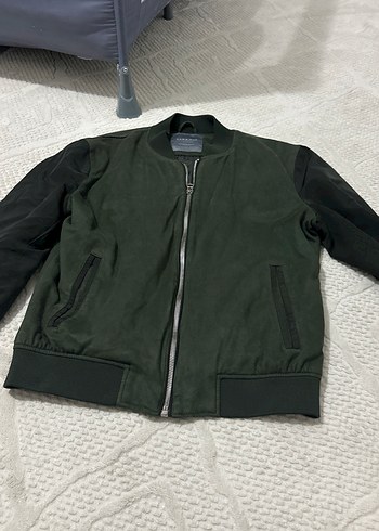 Kadın Yeşil Süet Bomber Ceket