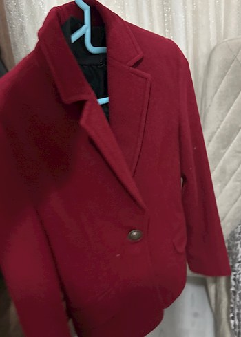 Bordo Tek Düğmeli Kaban
