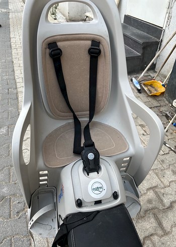 Bej Gri Çocuk Bisiklet Koltuğu