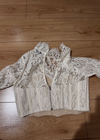 Nocturne Dantel Detaylı Beyaz Bohem Bluz - Görsel 2