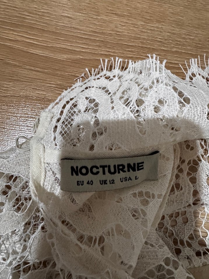 Nocturne Dantel Detaylı Beyaz Bohem Bluz - Görsel 3