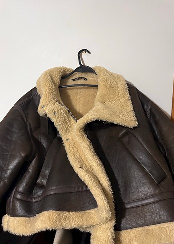 Kahverengi Kürklü Deri Biker Ceket - Görsel 4