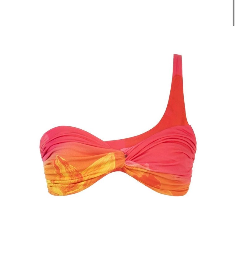 Love on friday Turuncu Straplez Uzun Drapeli Elbise - Görsel 3