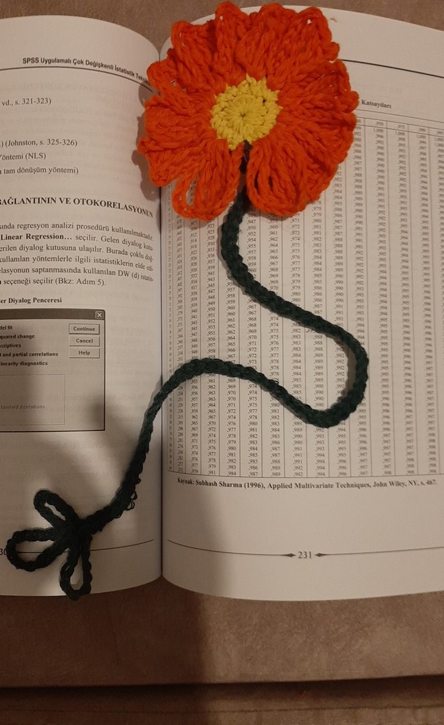 Bohem Çiçek Motifli Örgü Kitap Ayracı - Görsel 2