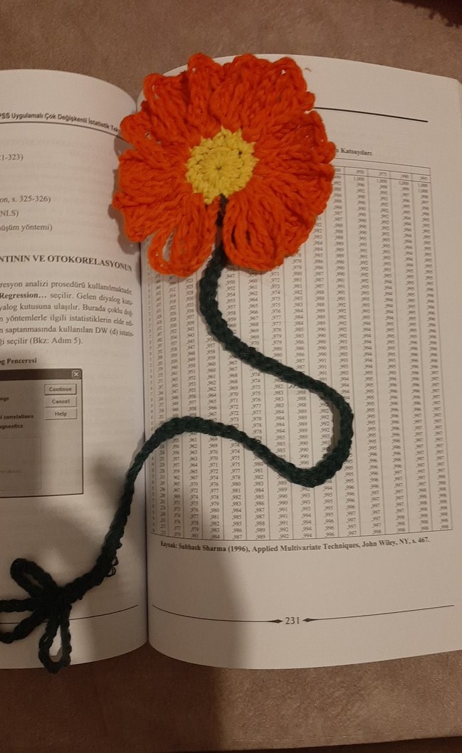 Bohem Çiçek Motifli Örgü Kitap Ayracı - Görsel 3