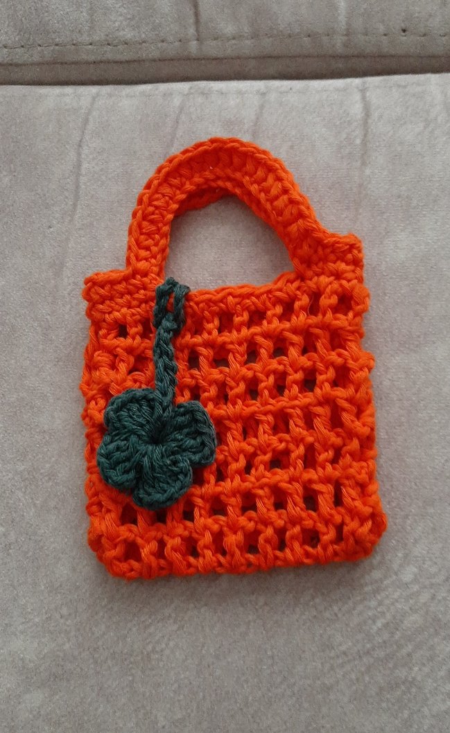 Turuncu Örgü Hediyelik Minik   Çanta Çocuklar  sevinsin - Görsel 3