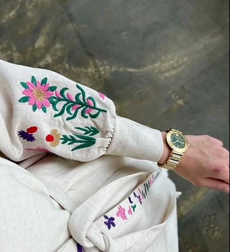universal Beden Nakış işlemeli tesettür kimono
