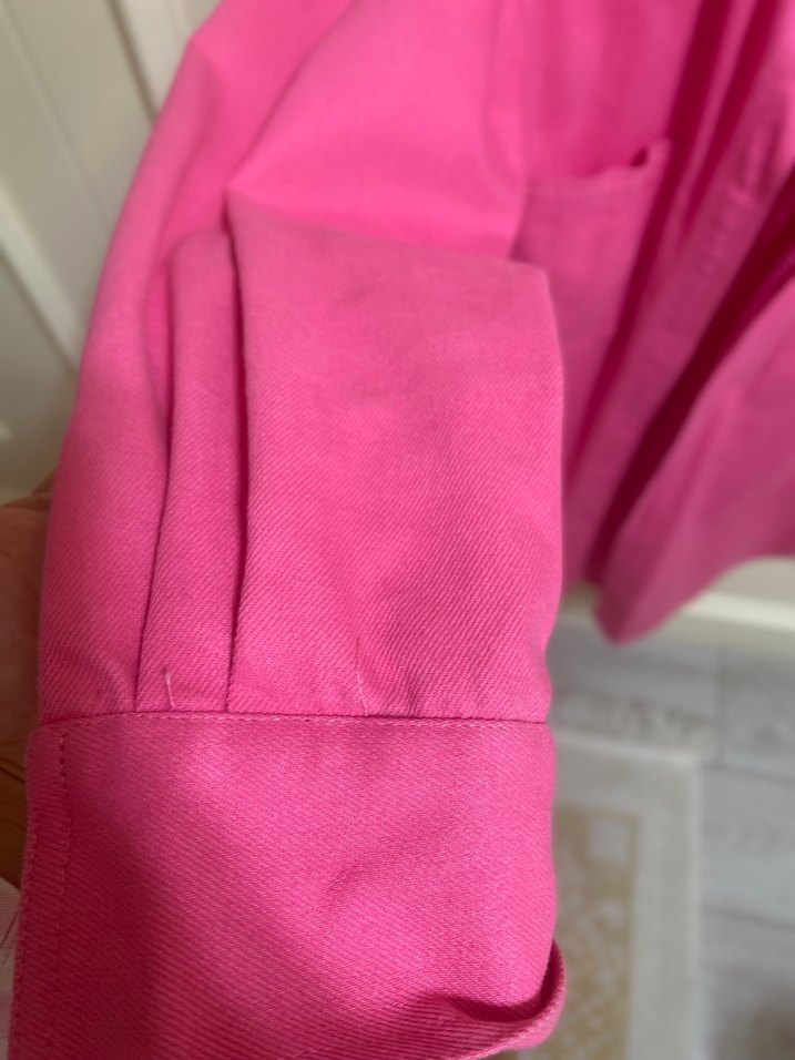 Düğmeli Pembe Kadın Gömlek/ceket - Görsel 2