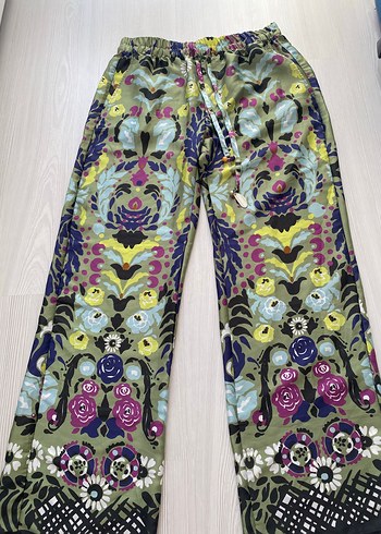 40 Beden ZARA Bohem Çok Renkli Desenli Kadın Pantolon